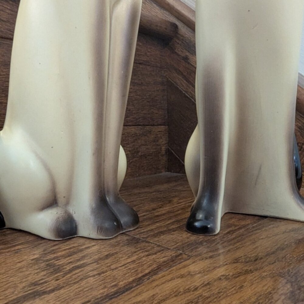 Vintage Norcrest Japan Siamese Long Neck Cats 1950s Tall Porcelain Cat Figurines - Picture 8 of 14
